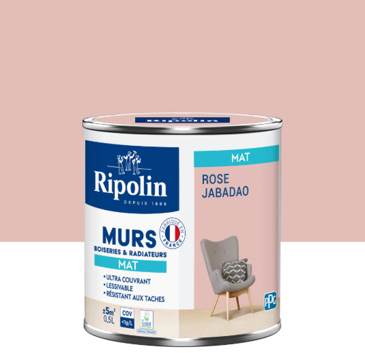 Peinture mur rose jabadao mat RIPOLIN Intérieur 0.5L