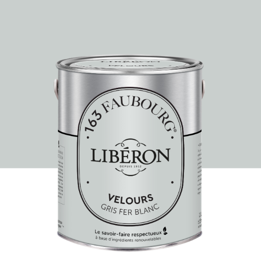 Peinture mur, boiserie gris fer blanc velours LIBÉRON 163 faubourg 2.5L