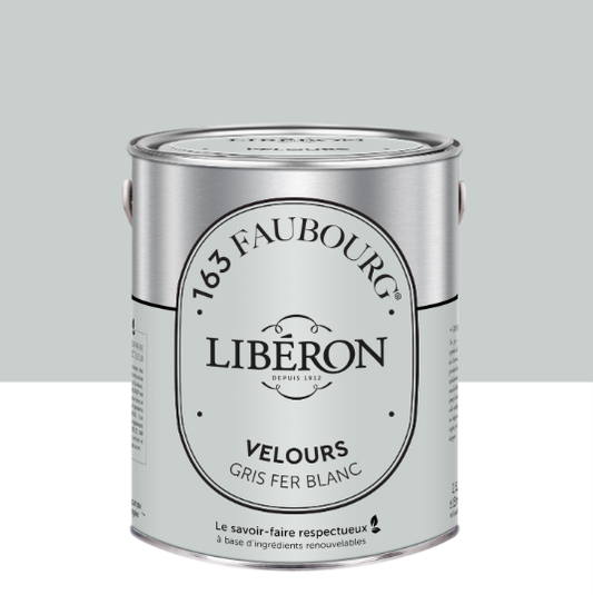 Peinture mur, boiserie gris fer blanc velours LIBÉRON 163 faubourg 2.5L