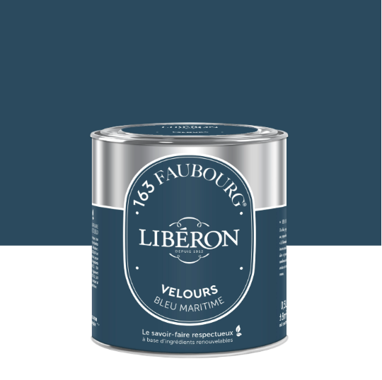 Peinture mur, boiserie bleu maritime velours LIBÉRON 163 faubourg 0.5L