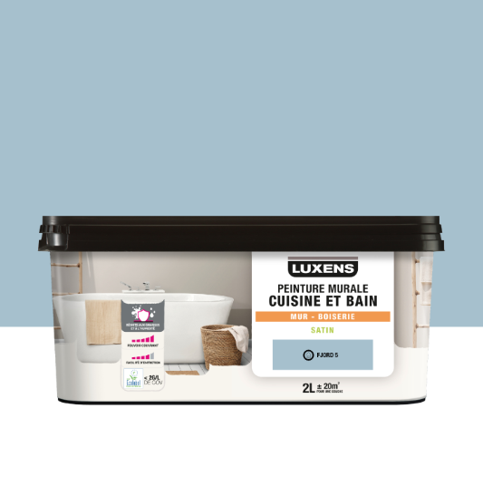 Peinture mur, boiserie fjord 5 satin LUXENS Cuisine et bain 2L