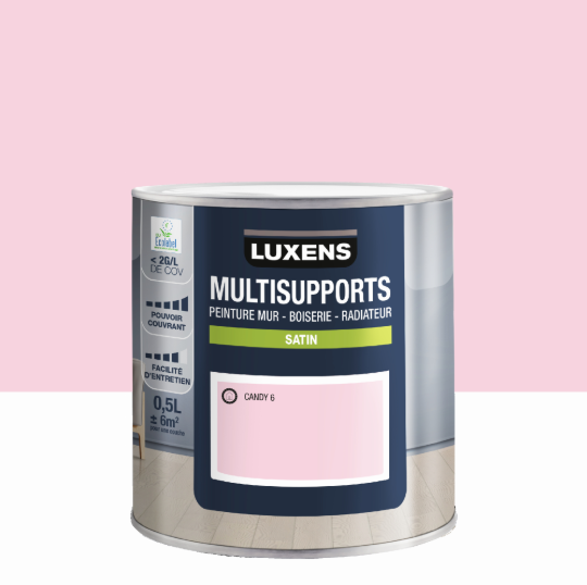 Peinture mur, boiserie, radiateur candy 6 satin LUXENS , 0.5L