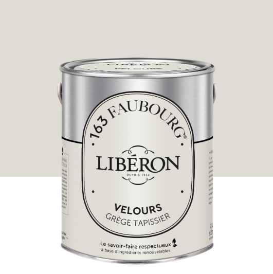 Peinture mur, boiserie grège tapissier velours LIBÉRON 163 faubourg 2.5L