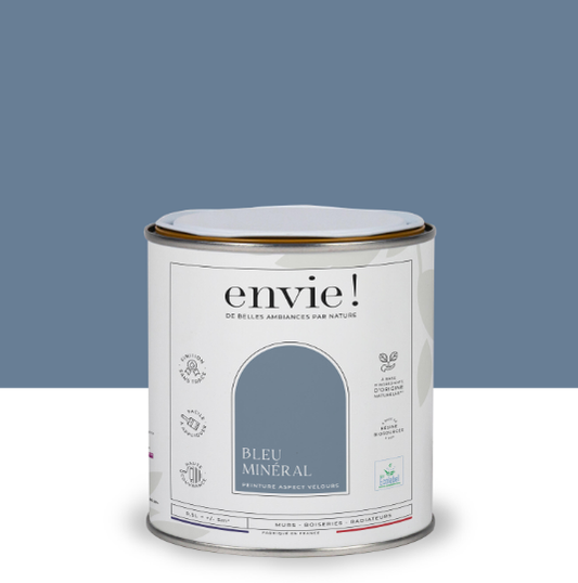 Peinture mur, boiserie, radiateur bleu mineral velours ENVIE Biosourcée 0.5L