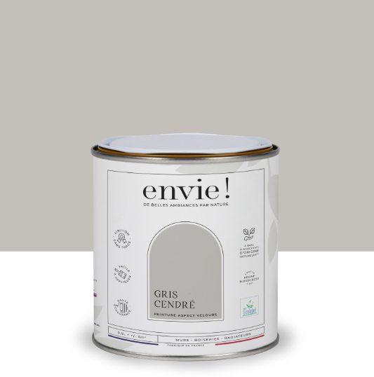 Peinture mur, boiserie, radiateur gris cendre velours ENVIE Biosourcée 0.5L