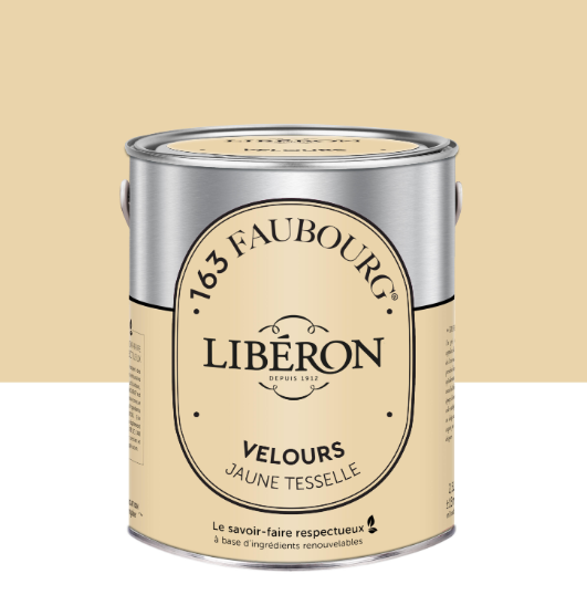 Peinture mur, boiserie jaune tesselle velours LIBÉRON 163 faubourg 2.5L