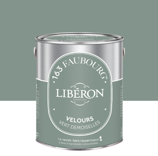 Peinture mur, boiserie vert demoiselles velours LIBÉRON 163 faubourg 2.5L
