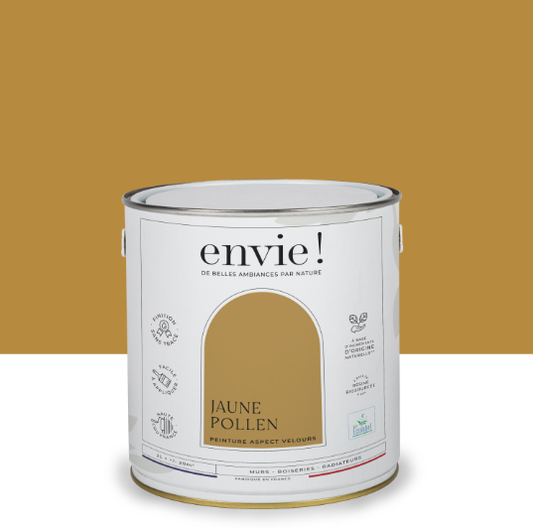 Peinture mur, boiserie, radiateur jaune pollen velours ENVIE Biosourcée 2L