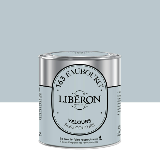 Peinture mur, boiserie bleu couture velours LIBÉRON 163 faubourg 0.5L