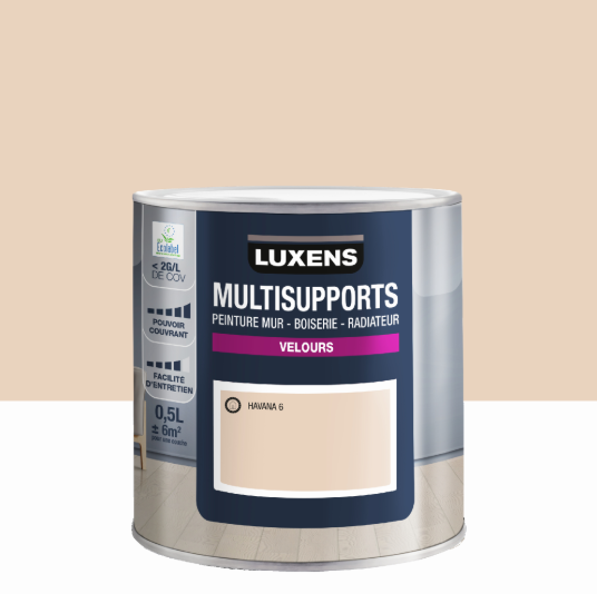 Peinture mur, boiserie, radiateur havana 6 velours LUXENS , 0.5L