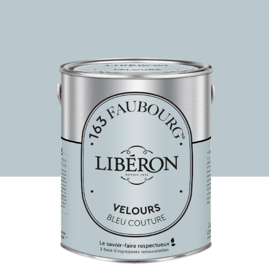 Peinture mur, boiserie bleu couture velours LIBÉRON 163 faubourg 2.5L