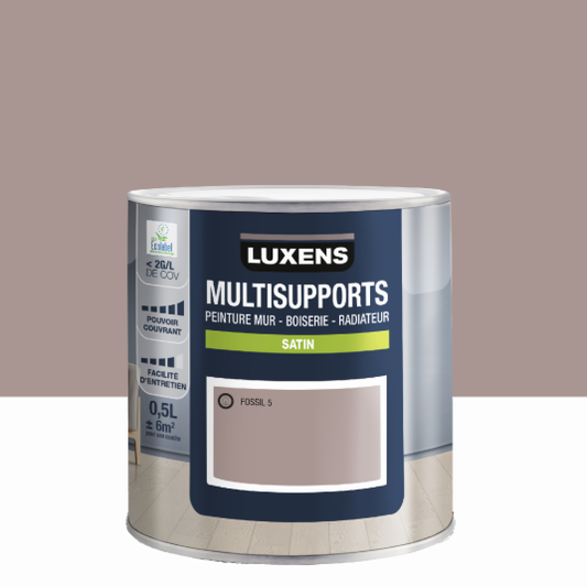 Peinture mur, boiserie, radiateur fossil 5 satin LUXENS , 0.5L