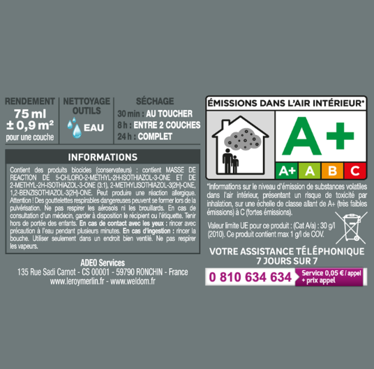 Peinture mur, boiserie cotta 4 mat LUXENS Biosourcée 75ml