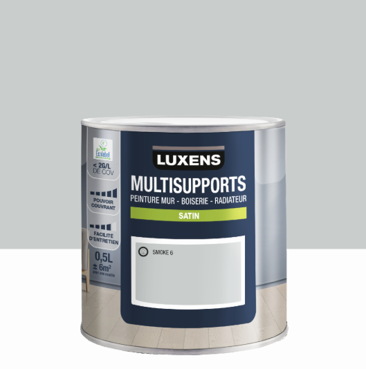 Peinture mur, boiserie, radiateur smoke 6 satin LUXENS , 0.5L