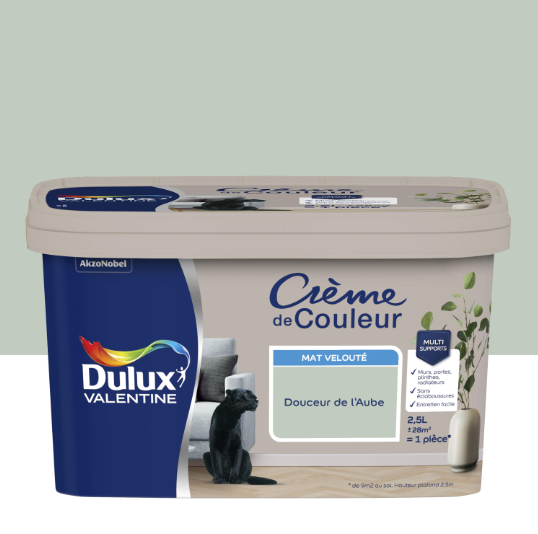 Peinture mur, bois douceur de l'aube mat DULUX VALENTINE Crème de couleur 2.5l