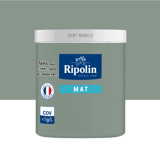 Testeur peinture mur, boiserie, radiateur vert nobile mat RIPOLIN Intérieur 0.07