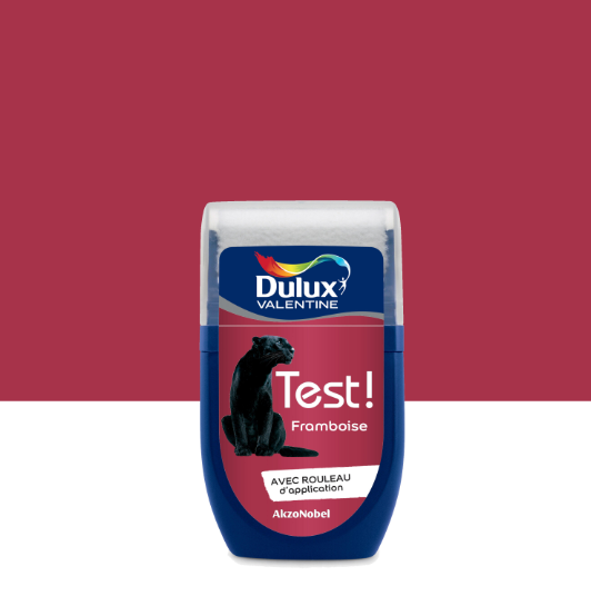 Peinture mur, boiserie framboise satin DULUX VALENTINE Crème de couleur 0.03L