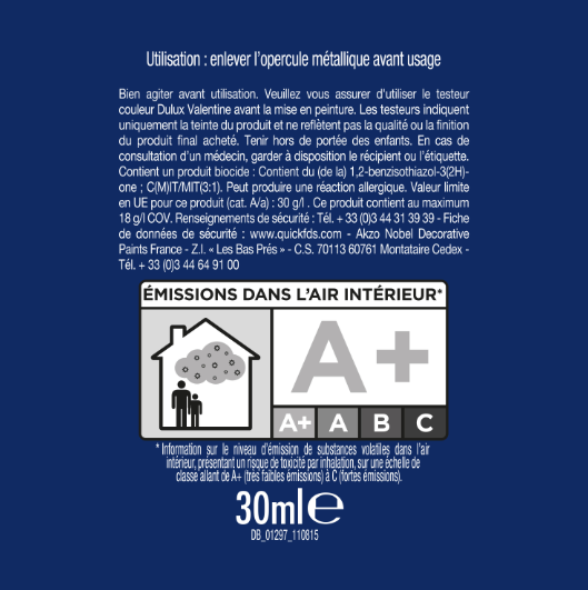 Peinture mur, boiserie framboise satin DULUX VALENTINE Crème de couleur 0.03L