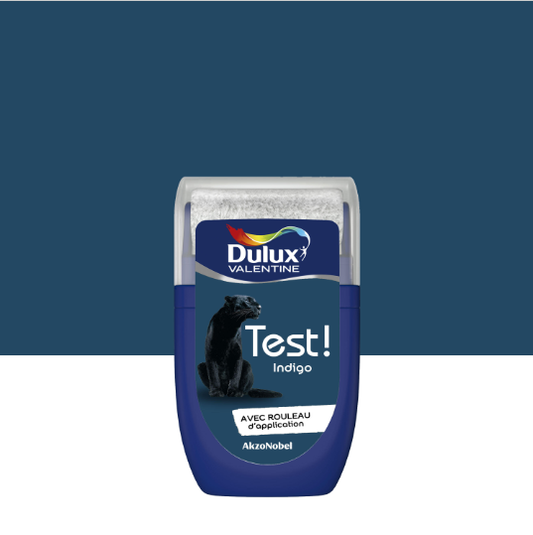 Peinture mur, boiserie indigo satin DULUX VALENTINE Crème de couleur 0.03L