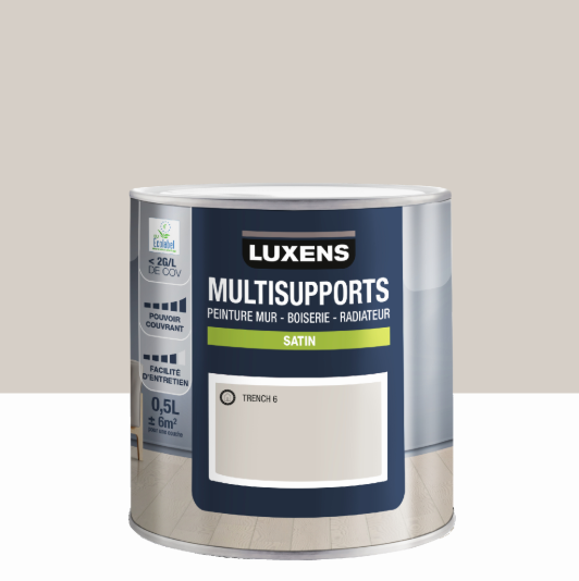 Peinture mur, boiserie, radiateur trench 6 satin LUXENS , 0.5L