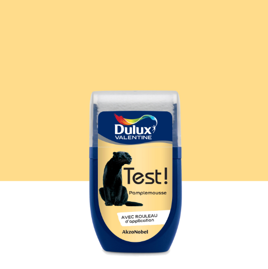 Peinture mur, boiserie pamplemousse satin DULUX VALENTINE Crème de couleur 0.03L