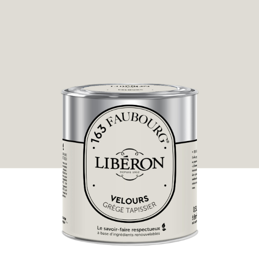 Peinture mur, boiserie grège tapissier velours LIBÉRON 163 faubourg 0.5L