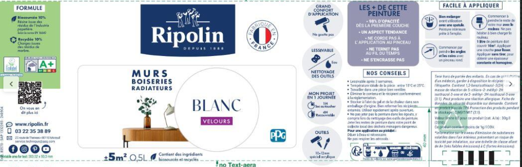 Peinture mur café au lait velours RIPOLIN Intérieur 0.5L