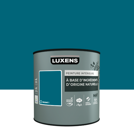 Peinture mur, boiserie miami 1 mat LUXENS Biosourcée 0.5L