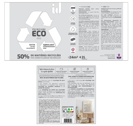 Peinture mur, plafond perle satin ID Eco 2L