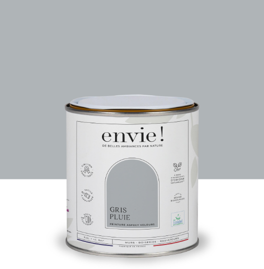 Peinture mur, boiserie, radiateur gris pluie velours ENVIE Biosourcée 0.5L