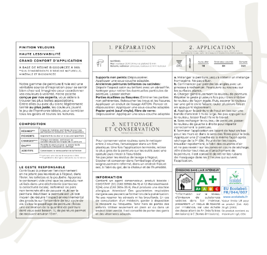 Peinture mur, boiserie, radiateur mauve nocturne velours ENVIE Biosourcée 2L