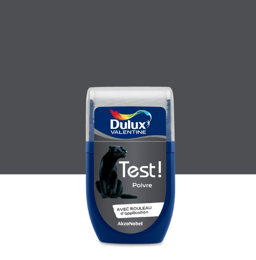 Peinture mur, boiserie poivre satin DULUX VALENTINE Crème de couleur 0.03L