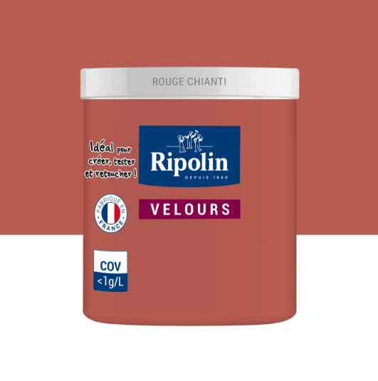 Testeur peinture mur, boiserie, radiateur rouge chianti velours RIPOLIN Intérieur