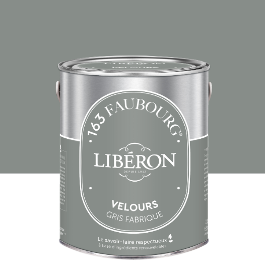 Peinture mur, boiserie gris fabrique velours LIBÉRON 163 faubourg 2.5L