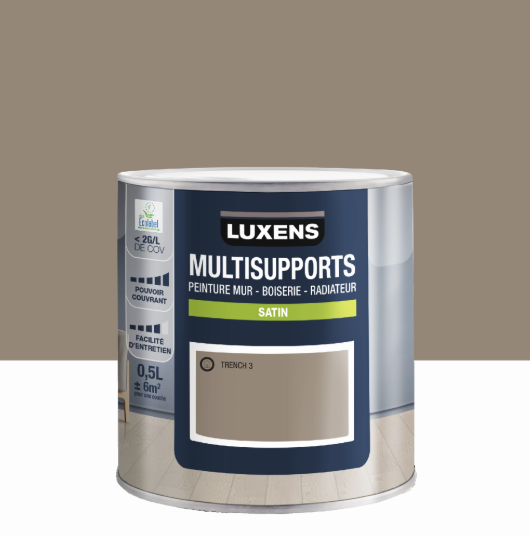 Peinture mur, boiserie, radiateur trench 3 satin LUXENS , 0.5L