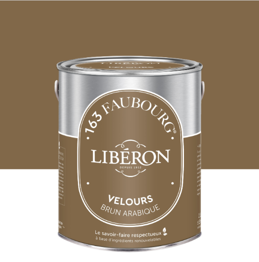 Peinture mur, boiserie brun arabique velours LIBÉRON 163 faubourg 2.5L
