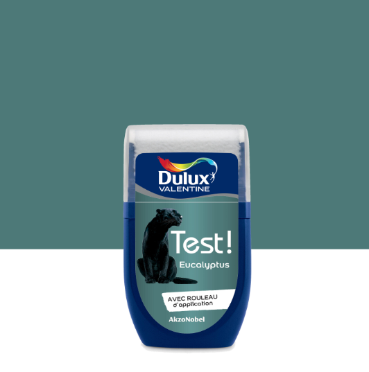 Peinture mur, boiserie eucalyptus satin DULUX VALENTINE Crème de couleur 0.03L
