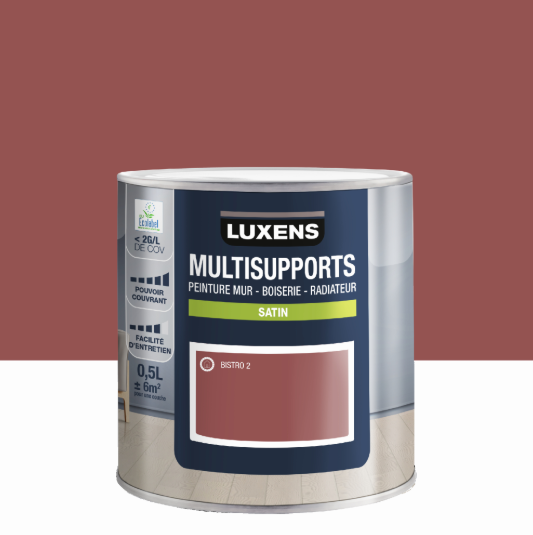 Peinture mur, boiserie, radiateur bistro 2 satin LUXENS , 0.5L