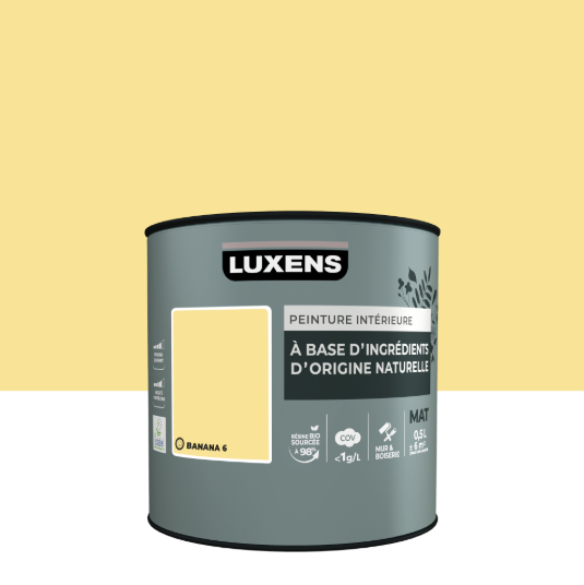 Peinture mur, boiserie banana 6 mat LUXENS Biosourcée 0.5L