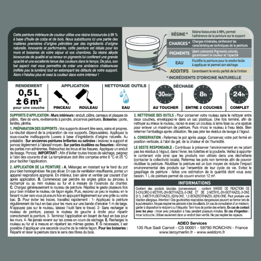 Peinture mur, boiserie banana 6 mat LUXENS Biosourcée 0.5L