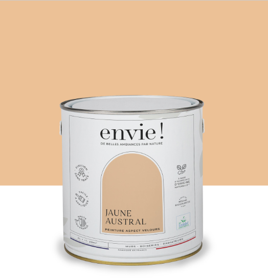 Peinture mur, boiserie, radiateur jaune austral velours ENVIE Biosourcée 2L