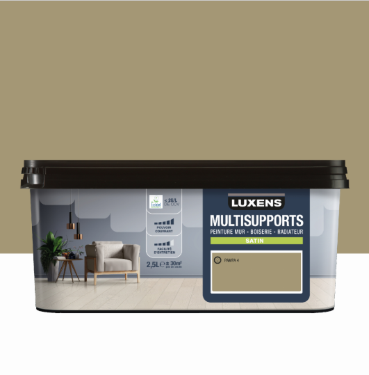 Peinture mur, boiserie, radiateur pampa 4 satin LUXENS , 2.5L