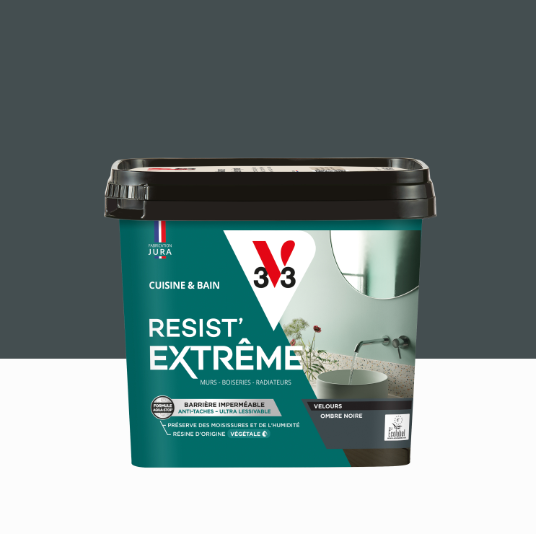 Peinture mur ombre noire velours V33 Resist extrême cuisine et bain 0.75L