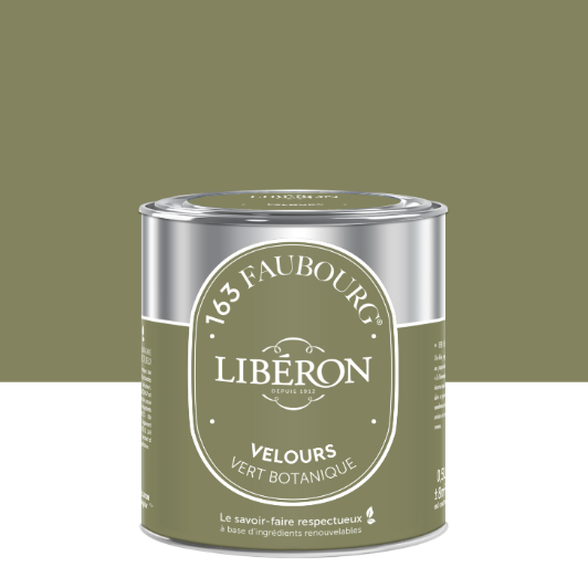 Peinture mur, boiserie vert botanique velours LIBÉRON 163 faubourg 0.5L