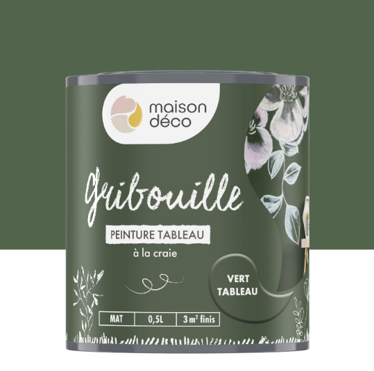 Peinture tableau craie gris hippo mat MAISON DECO Gribouille 0.5 l