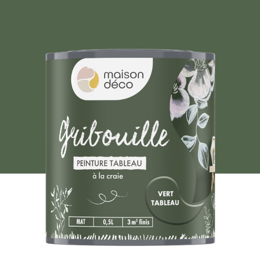 Peinture tableau craie gris hippo mat MAISON DECO Gribouille 0.5 l