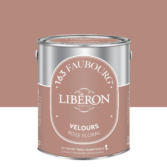 Peinture mur, boiserie rose floral velours LIBÉRON 163 fauboug 2.5L