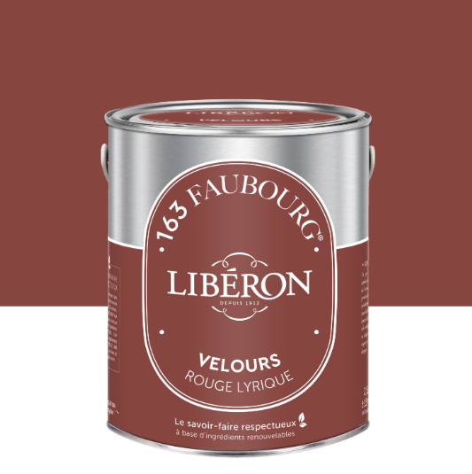 Peinture mur, boiserie rouge lyrique velours LIBÉRON 163 faubourg 2.5L