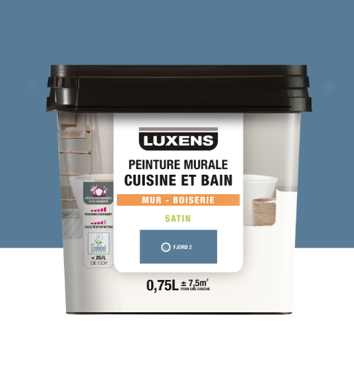 Peinture mur, boiserie fjord 2 satin LUXENS Cuisine et bain 0.75L