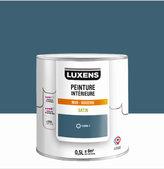 Peinture mur, boiserie fjord 1 satin LUXENS Intérieure 0.5L